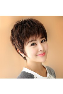 FESHFEN真人發(fā)絲假發(fā)女短發(fā)中老年媽媽時(shí)尚氣質(zhì)顯年輕無菌網(wǎng)發(fā)套