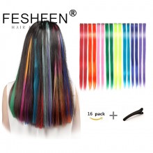 FESHFEN時尚可燙卷剪假發(fā)片彩色發(fā)片純色直發(fā)片一片式接發(fā)片