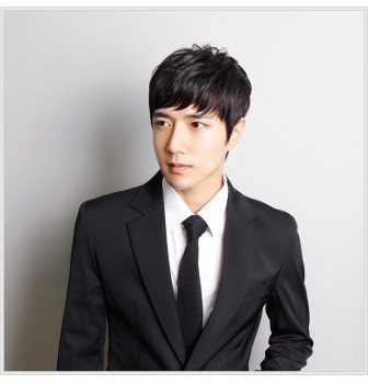 FESHFEN韓版男士假發(fā)100 %真發(fā)絲假發(fā)套定制禿頂時尚假發(fā)帥氣頭套