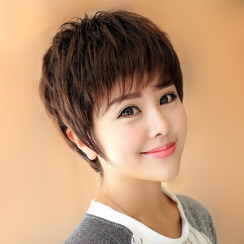 FESHFEN真人發(fā)絲假發(fā)女短發(fā)中老年媽媽時尚氣質(zhì)顯年輕無菌網(wǎng)發(fā)套